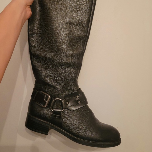 Pebbled Leather "Jamisono" Moto-style Riding Boots by Nine West - Picture 6 of 10